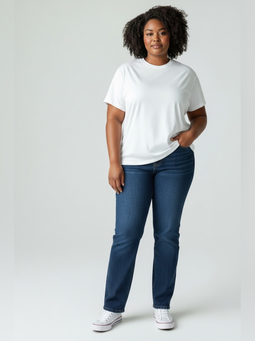 Kut from the Kloth Mid-Rise Straight Leg Jeans in Dark Blue